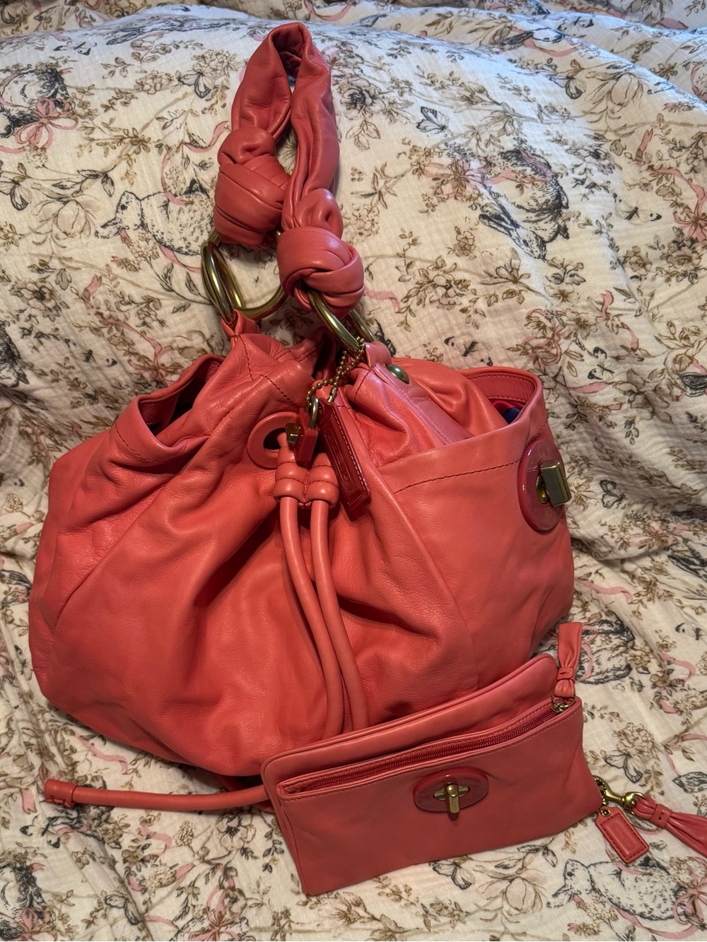 Coach Resort Leather Handbag w/Wristlet